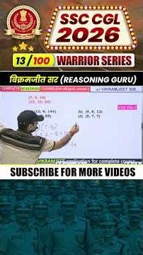 SSC CGL 2026 Preparation 🔥 | Reasoning Warrior Series Day 13 | All Govt Exams | Vikramjeet Sir