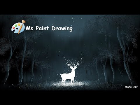 How to Draw Glowing Deer on ms paint | Ms paint drawing | ms paint tutorial