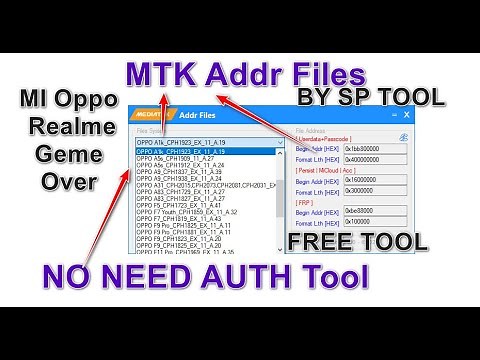 MTK Addr Files Download Tool | All OPPO/Realme MTK CPU Mobile Unlock SP Flash tool