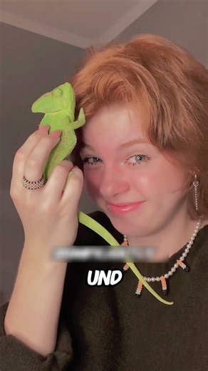 Her pet chameleon did THIS to her face 🤯