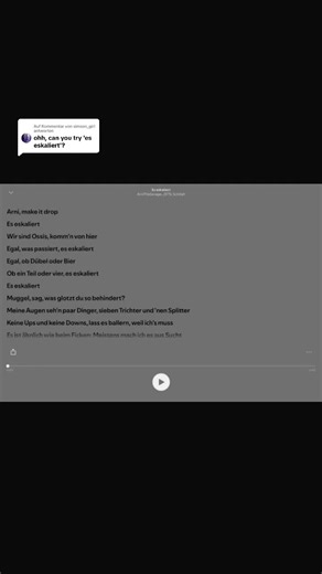 Antwort auf @simson_girl Es eskaliert. What Song next 🎶 #german #song #tech #lyric #fyp