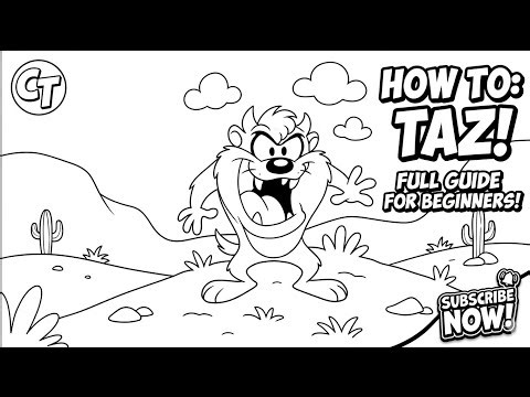 How to Draw Taz Step by Step for Beginners | Easy Cartoon Drawing