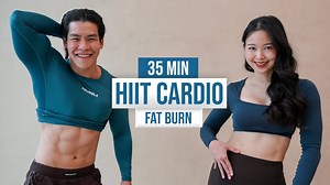 【SquatCouple】35分钟「全身燃脂塑形｜HIIT高心率间歇有氧运动｜Cardio居家减脂减重