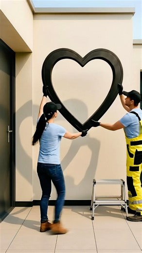 Empty Wall to Heart Wall Decor Makeover | DIY Small Space Outdoor Decor #home #homedecor