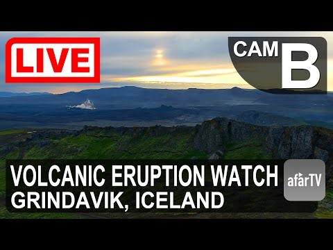 🔴 Live Now: Iceland Volcano Watch in 4K Ultra HD (Cam B)