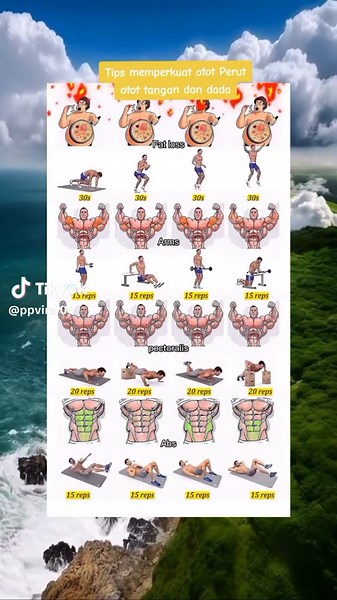 tips workout rumahan#workout #workoutrumahan #gym #pushups #pectoralis #abs #tricep #biceps #berandatiktok