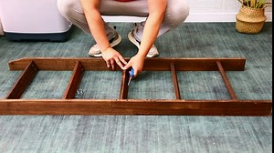 Decorative Blanket Ladder 5 ft Farmhouse Wall Leaning Wooden Bathroom Quilt Throw Towel Blanket Ladders for The Living Room, Bedroom,Dark Brown
