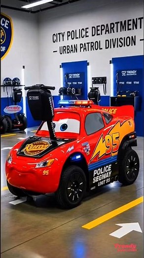 Police Segway Patrol hybrid McQueen Transforms into a robot to escape the flying monster #shorts