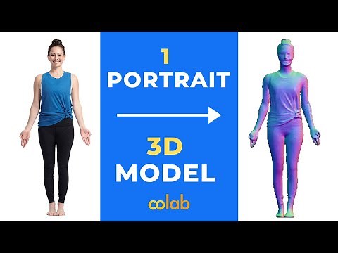 PIFuHD: AI constructs 3D model from single portrait image (google colab)