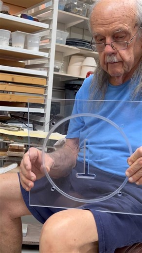 Today, John is extruding test tiles. When they stiffen up, he will cut them into their final shape. | John Tilton Pottery