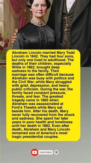 Family Tragedy and Heartbreak: Abraham and Mary Lincoln Tragic Life #love #loyalty #tragedy