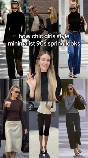 Carolyn Bessette Kennedy is currently seen as the style icon and representation for those 90s minimalist looks that are becoming trend again. Let’s talk about how to recreate those looks without reinventing your wardrobe 🤍 Neutral color palettes like black, cream, camel and navy make outfits look instantly polished and timeless. Elevated basics like white shirts, straight jeans and tailored trousers are the foundation of effortless chic outfits. Clean silhouettes like slip dresses, long coats a