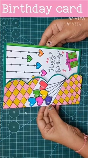 🥰 Cute Birthday Card making ideas/Handmade cards for Birthday#shorts#diy#cardmaking#ytshorts#drawing