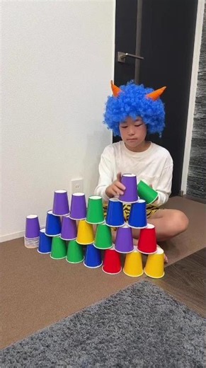 Paper Cup Tower!! Part68 #shorts #トイキッズ
