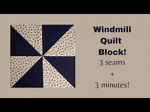 Sew a Very quick & easy Windmill quilt block! #quilttutorial #quiltingforbeginners #beginnersewing