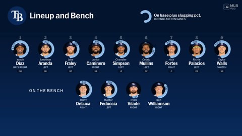 Bench availability for Tampa Bay, April 7 vs Cubs