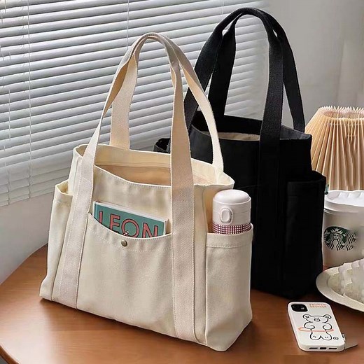 [Hot Item] Canvas Bag Women's Tote Bag Shoulder Bag College Students All-Match Handbag Large Capacity