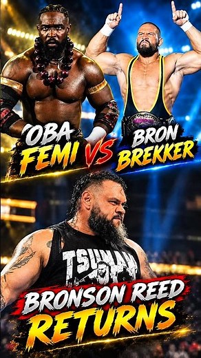 Oba Femi vs Bron Breakker 🔥 Bronson Reed Returns & Attacks Femi! #Shorts