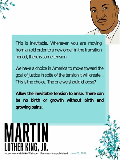 Melville House on Instagram: "June 25, 1958. From a previously unpublished interview conducted by Mike Wallace. The @mlkinginstitute adds context: “After failing to secure a King appearance on his television show “Night Beat,” Mike Wallace conducted this interview for a column he published in the New York Post on 11 July. The heavily edited column touched on only a few of the topics covered in this typescript of the interview. Prior to the column’s publication, Stanley Levison contacted Wallace 