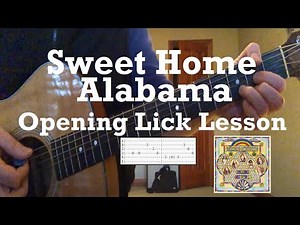 Lynyrd Skynyrd - Sweet Home Alabama - Guitar Lesson (Intro Riff, Easy Chords) - Guitar Tab *Acoustic