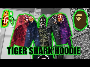 Bape Color Camo Tiger Shark Hoodie Review!!!