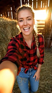 6.5K views · 208 reactions | Just another golden-hour moment from life on the farm  Every day brings new stories, real work, and small joys that make it all worth it. ‍ Stick around for authentic farm life — unfiltered and full of heart. #farmlife #countryliving #americanfarmgirl | Farm Girls Stories | Facebook