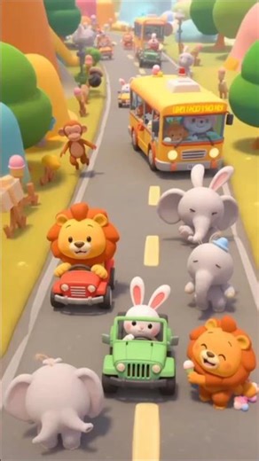 Funny Animals Driving 🚗🐘 | Kids Cartoon #shorts #animals #babybob