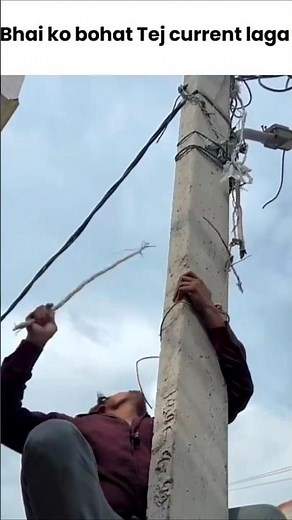 Man Gets Electric Shock While on Pole! ⚡🚨 #shorts #trendingnow