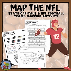 Map Skills States & Capitals with National Football League (NFL) Teams