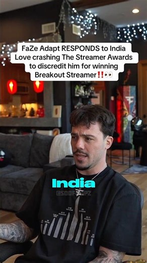 FaZe Adapt Responds To India Love Crashing The Streamer Awards 👀