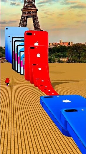 Domino Run in Paris with JJ – iPhone 7 to iPad 11 Finale! 📱🎉 #shorts