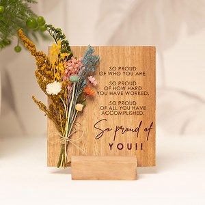 So Proud of You, Congratulations Custom Graduation Decor, Natural Flowers, Vase, Graduation Day, Well Done Daughter You Did It - Etsy