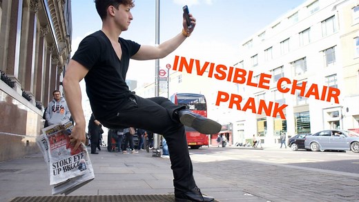 Invisible Chair Prank Instagram @juliusdein | Julius Dein