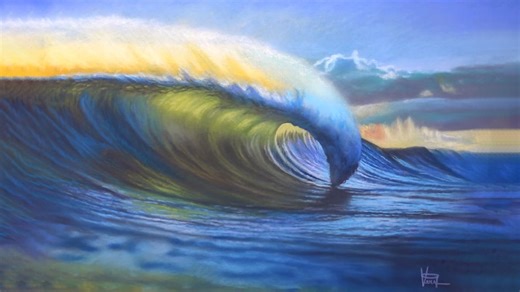 Beautiful ocean waves drawing: Lifelike water, motion, and natural flow