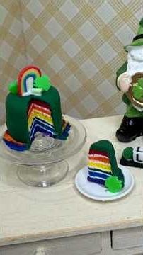 DIY Miniature St. Patrick's Day Rainbow Cake! ☘️🌈 #polymerclay