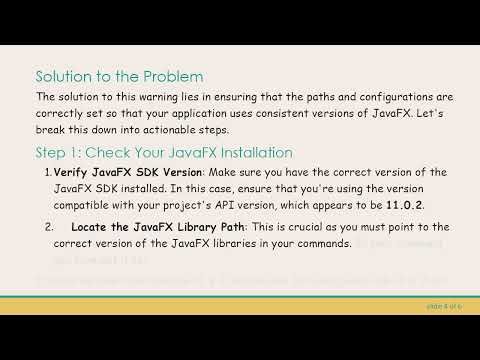 Resolving JavaFX Warning: Loading FXML Document with a Mismatch in API Versions