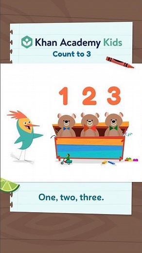 Learn to count to 3 with Peck from Khan Academy Kids. #numberfun #counting #learning