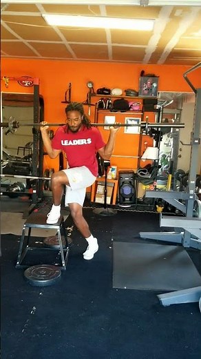 Barbell Box Crossover Step-Ups