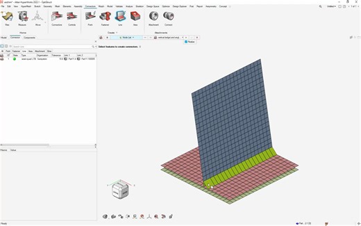 HyperMesh_Connectors_四边形焊缝Seam Quad的不同实现形式