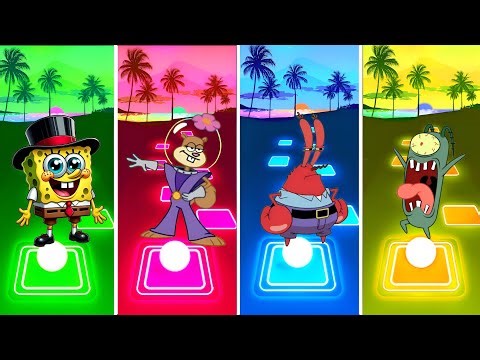 Tiles Hop Battle | Spongebob 🆚 Sandy Cheeks 🆚 Mr Krabs 🆚 Plankton