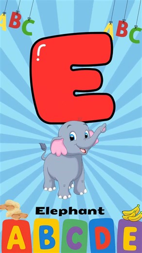 Learn Letter E words for kids | Elephant, Egg, Eagle 🐘🥚🦅