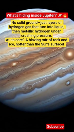 What’s hiding inside Jupiter? 🪐🔥#Jupiter #SpaceFacts #NASA #SolarSystem #GasGiant #Astronomy#space