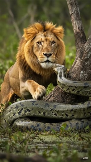 Lion vs python in jungle