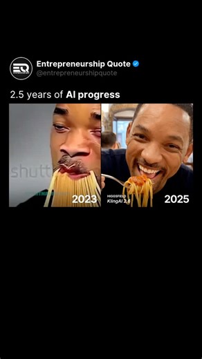 Entrepreneurship | Business on Instagram: "It’s wild how we all just decided that Will Smith eating spaghetti is the benchmark for measuring AI video progress @higgsfield.ai just changed the AI world forever. Crazy how far AI video has come."