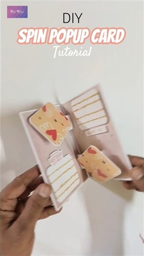DIY Spin Popup Card | tutorial | Cardmaking #shorts #diy #popupcard #makingcards