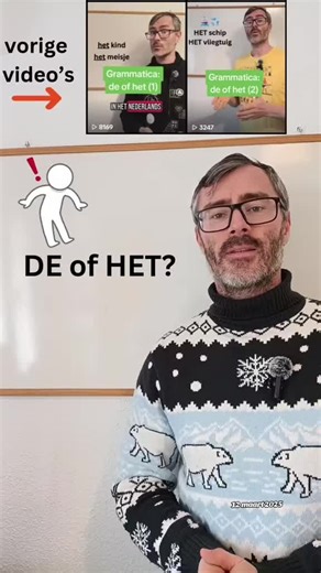 Nog meer de of het? #nederlandseles #dutchlesson #dutchwords #dutchword #leerkrachtnederlands Hallo, mijn naam is Kenny en ik geef les Nederlands 🇧🇪🇳🇱. Ik kom uit België 🍟🍫🧇 en spreek dus Nederlands met een Belgisch accent. Ik publiceer 3 keer per week een nieuwe video 🎥 voor personen die Nederlands leren. Die video's maak ik spontaan, zonder al te veel voorbereiding, maar ik spreek wel wat langzamer en articuleer goed, zodat je mij beter kan verstaan. Ik maak ook vaak gebruik van inform