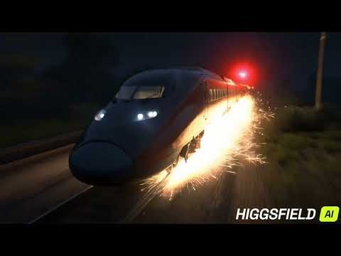 Runaway Train at Night | Cinematic Transportation Action (AI-Generated)