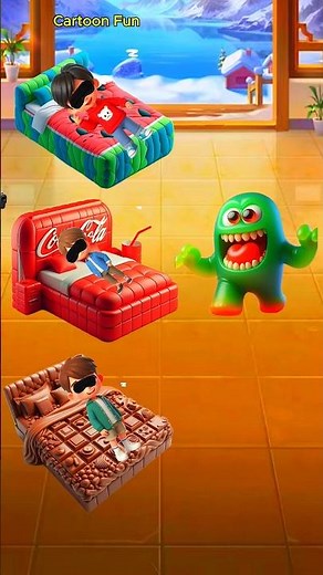 Be Carefull there is monster hiding under coca cola bed #funny #trendingshorts #animation #usa l