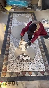 71K views · 600 reactions | Water-jet Multicolor Slate Mosaic Floor...