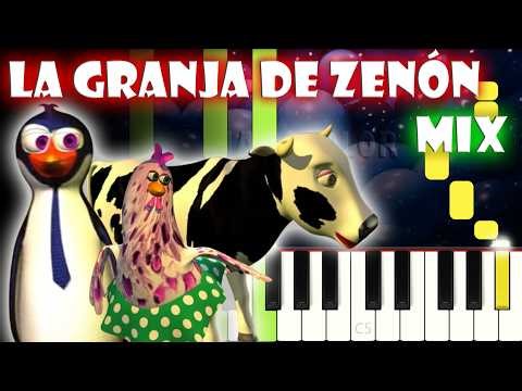 🎹La granja de Zenón Piano Mix 🎹| Tres Exitos Infantiles | Tutorial | Cover | Karaoke